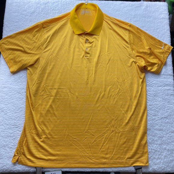 Nike Other - Nike Golf Polo Shirt Mens Size XXL 2XL (Measured 26 1/4" X 33") Yellow Striped